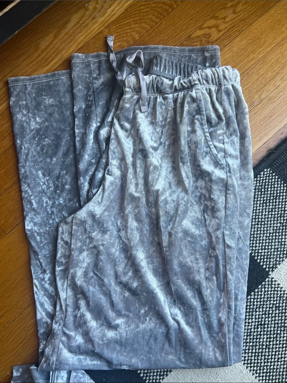 stars above Silver Crushed Velvet Pajama Set